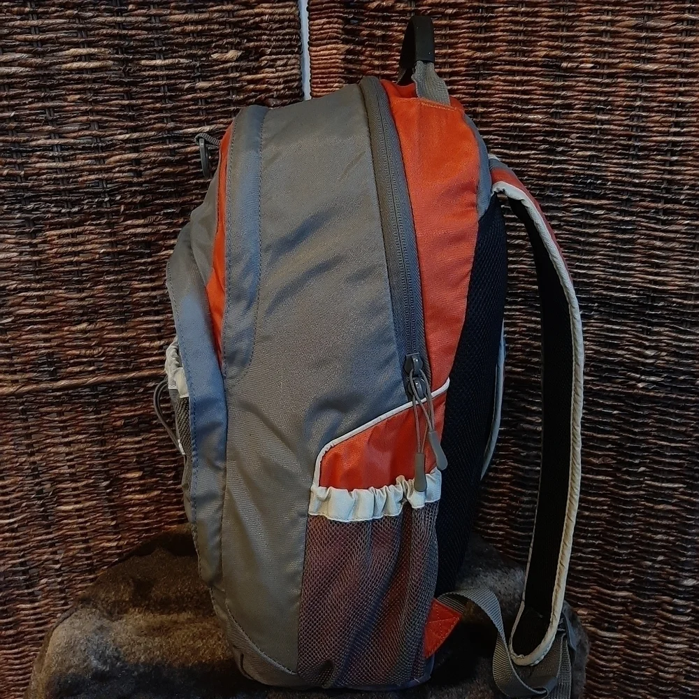 Lands' End Kids Backpack Gray Orange Laptop School Women's Hiking Gorpcore Camp